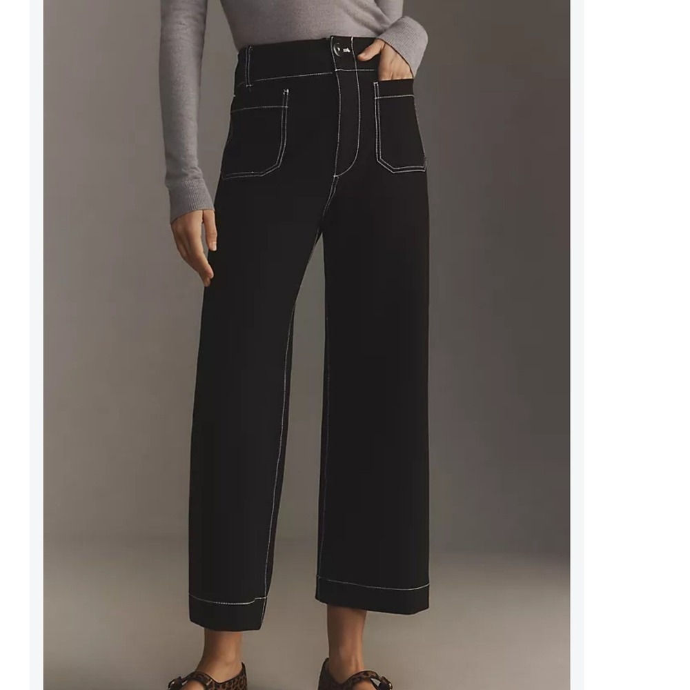 Maeve Anthropologie The Colette Ponte Contrast-Stitch Pants NEW 27